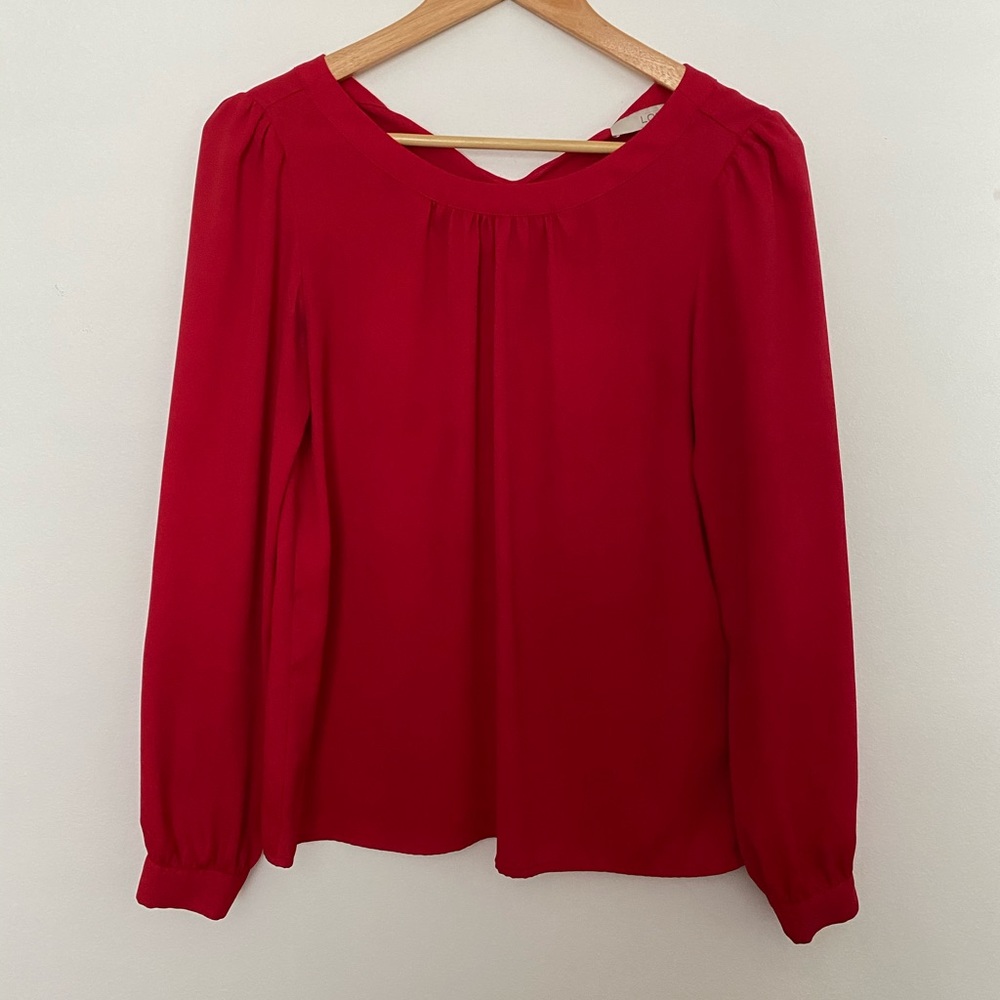 Red long sleeve blouse